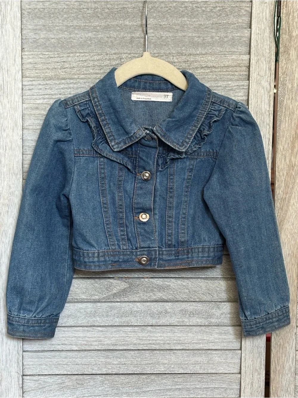 Custom JOHNNY CASH Young Hearts Hand-sewn Girly Cropped Denim Jacket SZ3 Toddler
